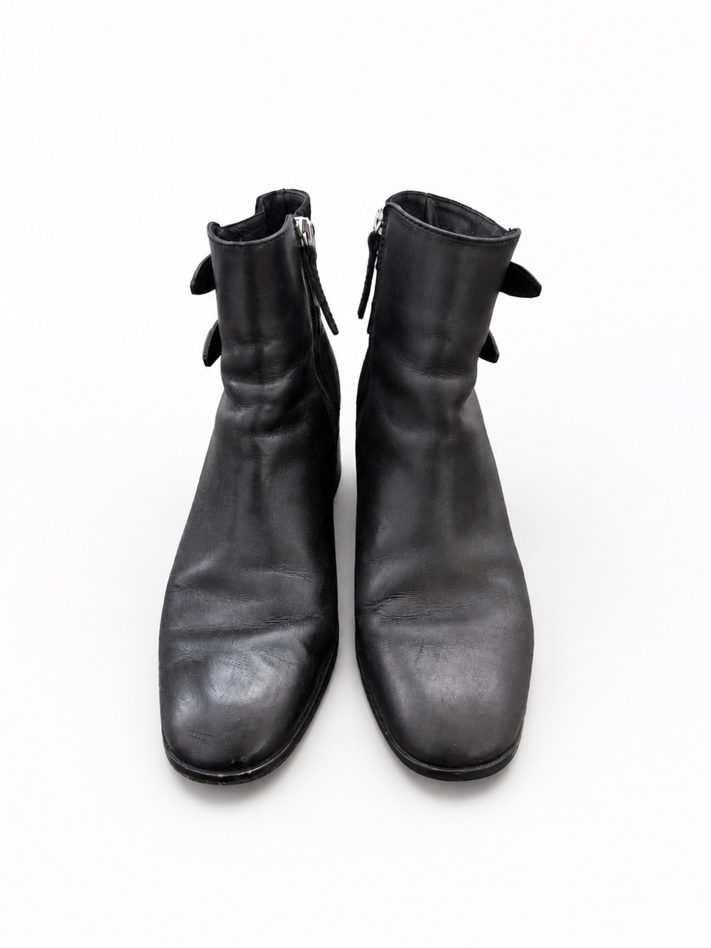 Grigiarancio Leather and Suede Ankle Boots with Side Zipper Made in Italy